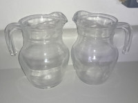 Vintage Clear Water Glass Jug/Pitcher 500 ml, 2-Piece