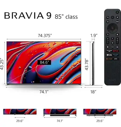 Sony 85 Inch Mini LED QLED 4K Ultra HD TV BRAVIA 9 Smart Google , View more