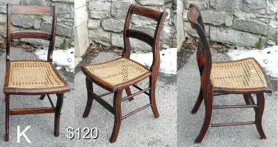 Several collectable antique chairs, View more