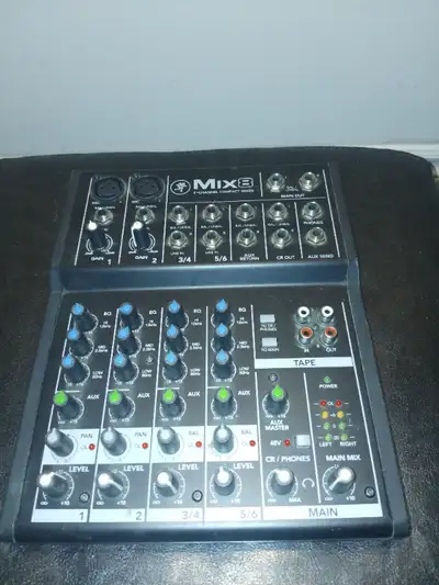 Mackie MIX Series 8 Channel Compact Mixer DJ Music Sound Stereo Audio System Mixer Mackie Mix Compac...