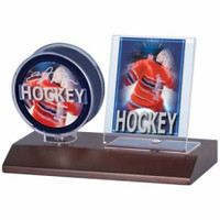 Ultra Pro PUCK & CARD holders .... DARK or LIGHT WOOD or ACRYLIC