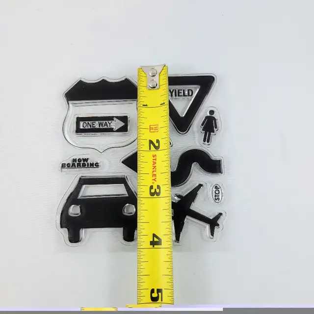 Travel Clear Stamp Set Bo Bunny Detour Car Road Sign Plane Paper in Hobbies & Crafts in Strathcona County - Image 5