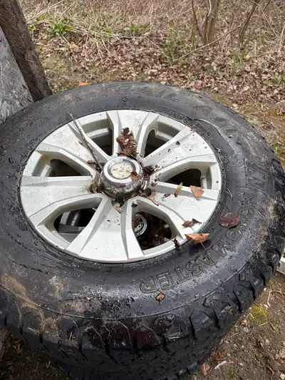 I have Three 17inch Toyota rims for sale comes with 4 tires should be able to get a summer out of th...