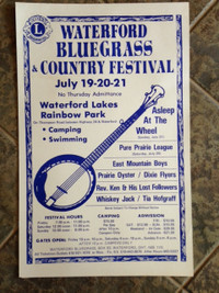 Original Vintage Waterford Bluegrass & Country Festival Posters