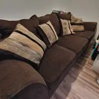 Free dark brown microfiber couch / sofa