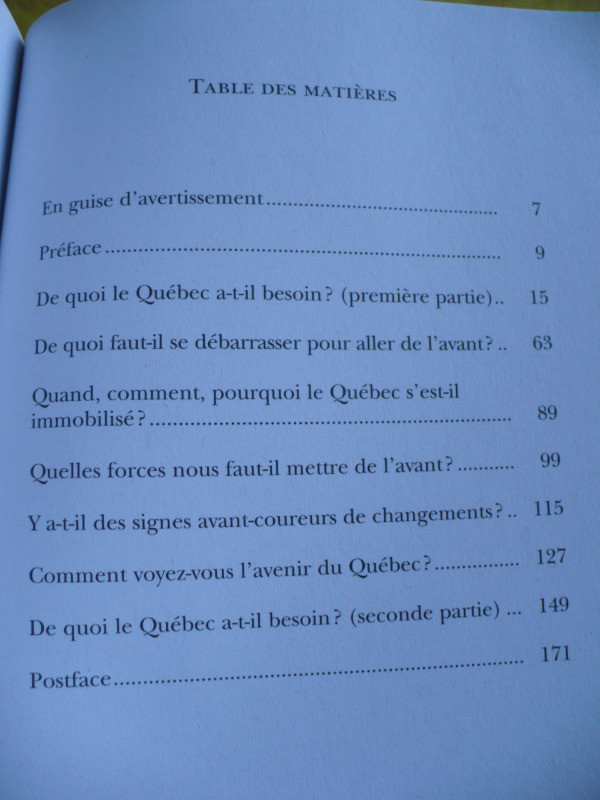 DE QUOI LE QUÉBEC A-T-IL BESOIN ?- J.BARBE,M-F BAZZO, V.MARISSAL dans Autre  à Longueuil/Rive Sud - Image 3