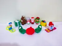 Kit Little People: Père Noël-Mère Noël-Renne-Lutin-Cadeau Etc.