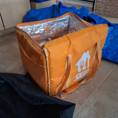 Orange Skip the Dishes bag