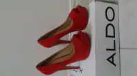 Aldo lady's red suede shoe