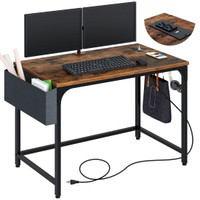 New Rolanstar Desk w/ Power Outlet & Side Storage 39*19.7*30.3”