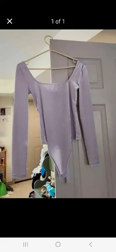Velour purple body suit, View more
