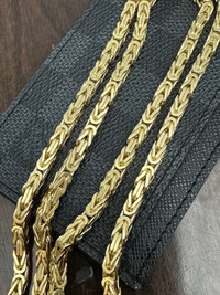 24” 14k SOLID Gold Byzantine Link Necklace Chain 76.52 grams