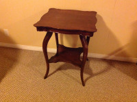 Vintage Antique Wooden Side Table With Small Shelf Sturdy 