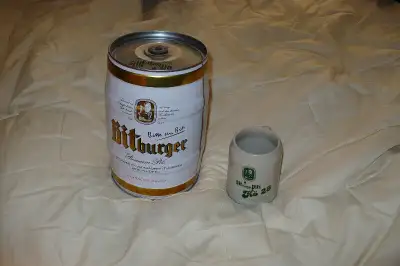 bitburger empty barrel $25 bitburger pils ko 28 stoneware stein $25