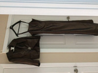 2pcs bronze elegant long gown