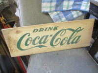 1960s COKE COCA COLA WOOD PANEL FROM BOX CRATE SIGN $15. VINTAGE