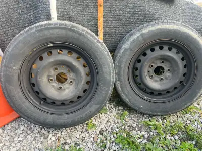 2 Used Rims that fit my 2013 Dodge Caravan or I was told a VW Van Also $40 for both Tires w Rims or...