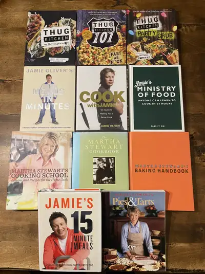 The following selection of cookbooks are available starting at $10, all in excellent condition and p...