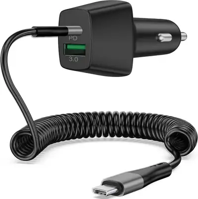 48W 2-Port Super Fast USB C Car Charger for Samsung Galaxy S24 S23 S22 S21 S20 Ultra A55 A54 A53 A50...