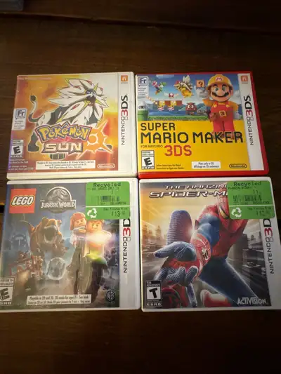 Nintendo 3DS/2DS games all work well and used very lightly.