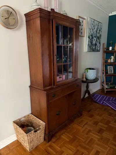Antique wood hutch, View more