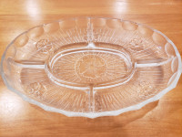 Floral glass divided dish