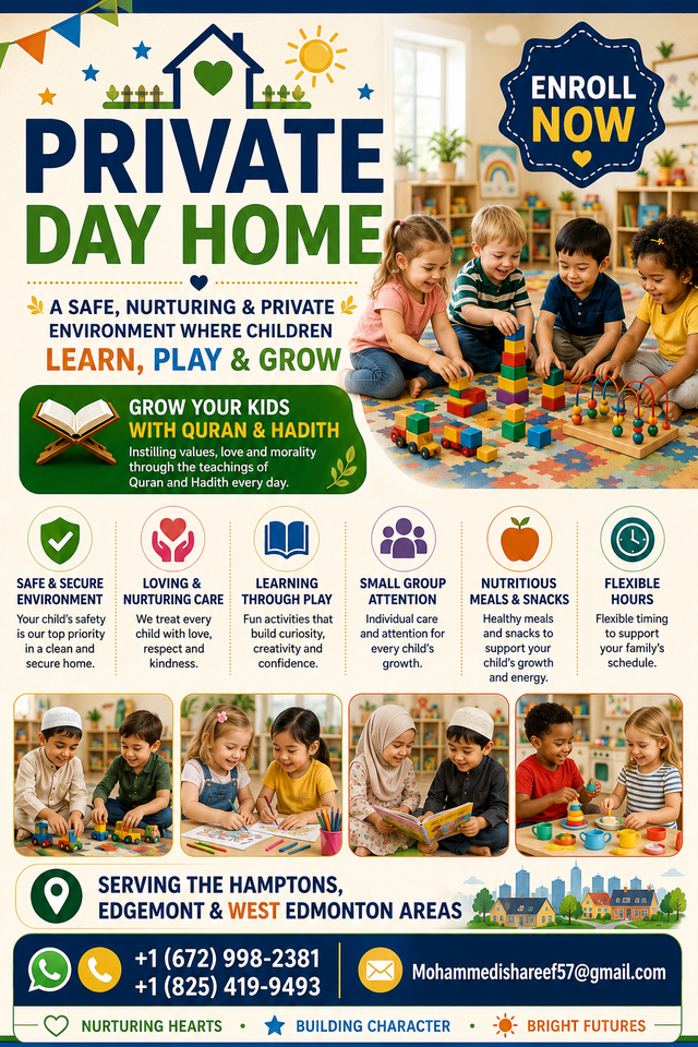 Islamic Day Home Edgemont Hampton NW Edmonton in Classes & Lessons in St. Albert - Image 3