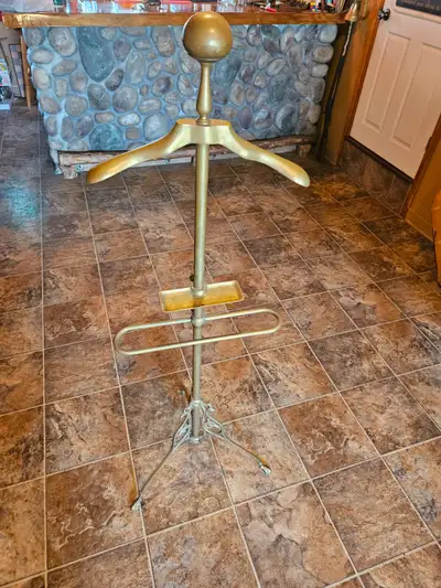 Antique brass butler, View more