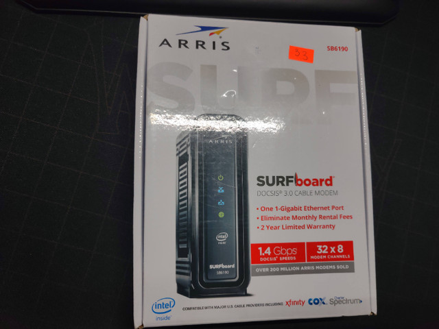 ARRIS Surfboard (32x8) DOCSIS 3.0 Cable Modem in General Electronics in Mississauga / Peel Region