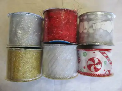 Christmas ribbon, assorted styles and patterns, View more