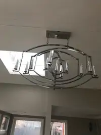 Large crystal chrome chandelier