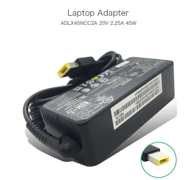 Lenovo rectangular barrel small travel charger ADLX45NCC2A 45W in Laptop Accessories in Oshawa / Durham Region - Image 2