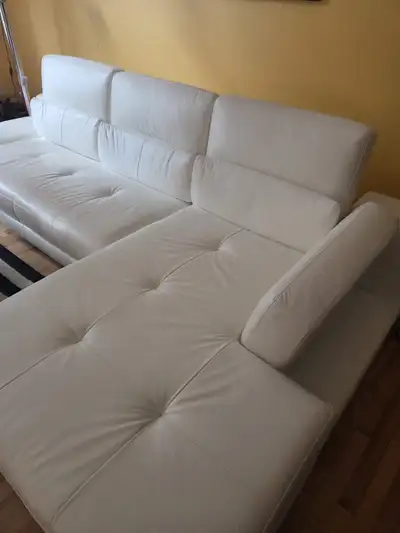 White leather sofa like new, View more