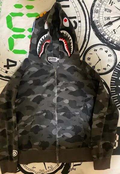 Dark Grey Camo Bape Hoodie, View more