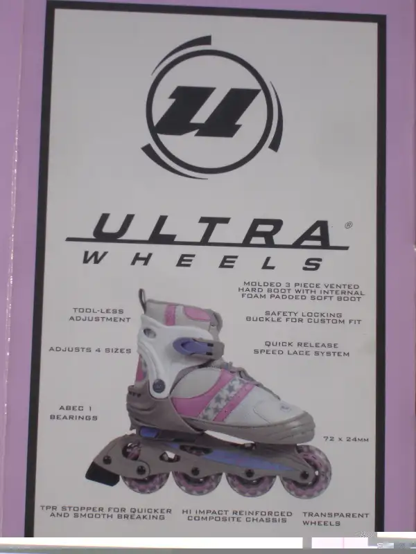 GIRL'S ULTRA WHEELS TRANSFORMER ROLLER BLADE SKATES SIZE 5 TO 8! in Skates & Blades in Mississauga / Peel Region - Image 6