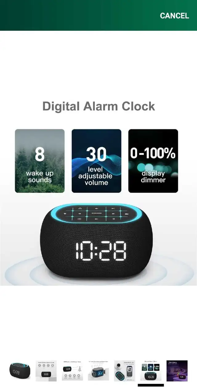 ANJANK Alarm Clock FM Radio with Bluetooth Speaker, Hi-Fi Stereo in General Electronics in Markham / York Region - Image 7