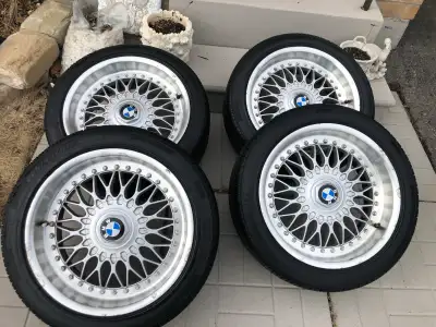 4 BMW ALL SEASON TIRES WITH RIMS FOR SALE: These rims offer a classic look and enhanced performance...