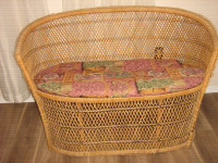 Wicker Love Seat With Cushion