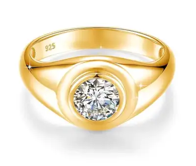 Ring/ 14k  genuine Pure Silver gold plated Ring , View more