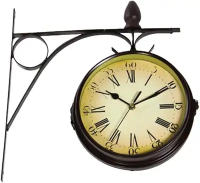 Portclocks London Wall Clock Antique Double-Sided Station, View more