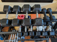 Dumbells and rack