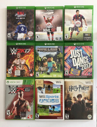 9- XBOX ONE, XBOX 360 & Wii. - Minecraft, Sports, HP, Wrestling