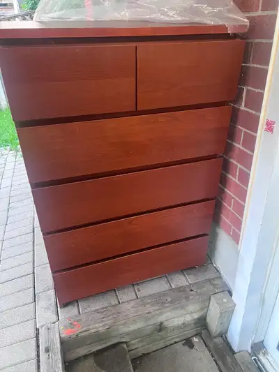 Tall 6-Drawer Wooden Dresser / Chest of Drawers – Good Condition, View more