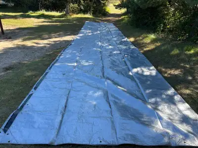 3 heavy duty custom made Hay Tarps ready to protect your hard earned hay! All have intact and reinfo...