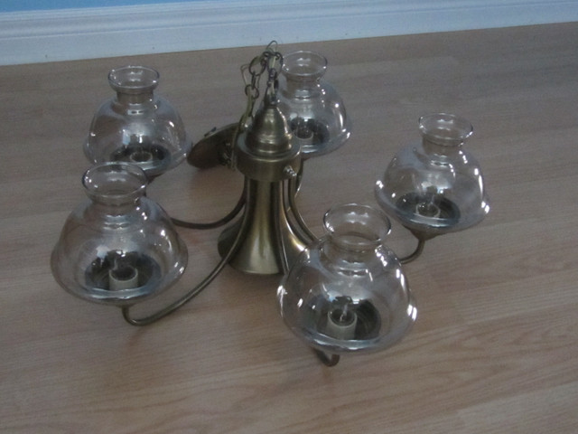 Brushed Brass 5-Light Chandelier in Indoor Lighting & Fans in London