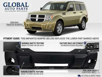 Brand new !! Front bumper cover black; w/fog lamps for DODGE NITRO - Ordered the bumper then found o...
