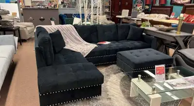 Velvet L Shape Sectional – Soft Touch | Free Delivery Brand New, View more