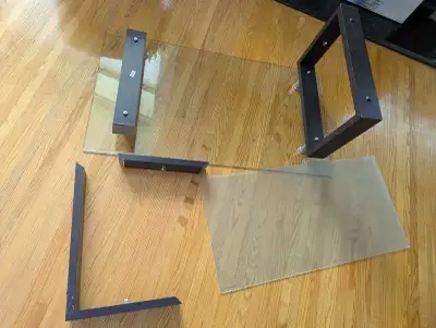 Glass 2-shelf Jysk coffee table (needs leg repair), View more