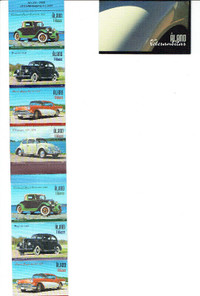 ALAND ISLANDS. LIVRET/BOOKLET OLD CARS/VIEUX VOITURES". 8 stamps