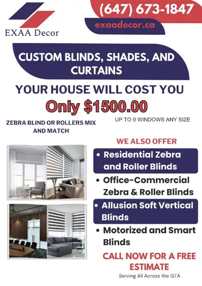Free estimates. 5 year warranty on all our products. The best quality in the market for the prices g...